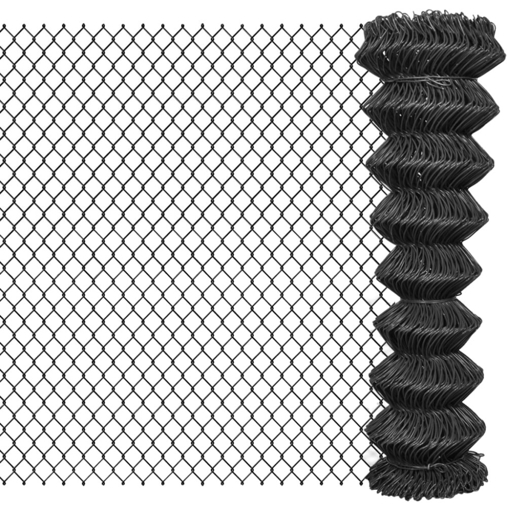 vidaXL Gard plasă de sârmă, gri, 25 x 1,5 m, oțel