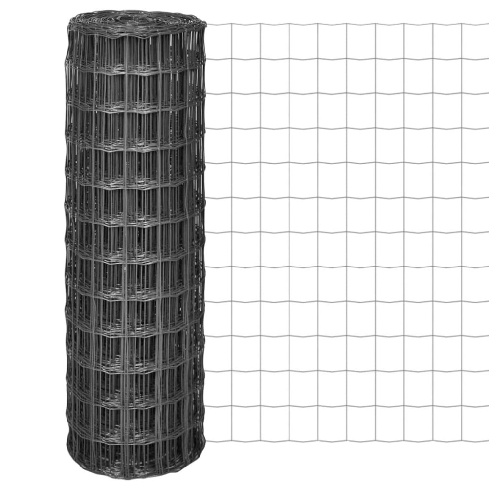 vidaXL Euro gard, gri, 25 x 1,2 m, oțel