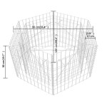 vidaXL Strat înălțat gabion hexagonal, 100 x 90 x 50 cm