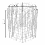 vidaXL Strat înălțat gabion hexagonal, 100 x 90 x 100 cm