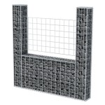 vidaXL Coș gabion în formă de U, 160 x 20 x 150 cm, oțel galvanizat