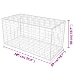 vidaXL Coș gabion, 100 x 50 x 50 cm, oțel galvanizat