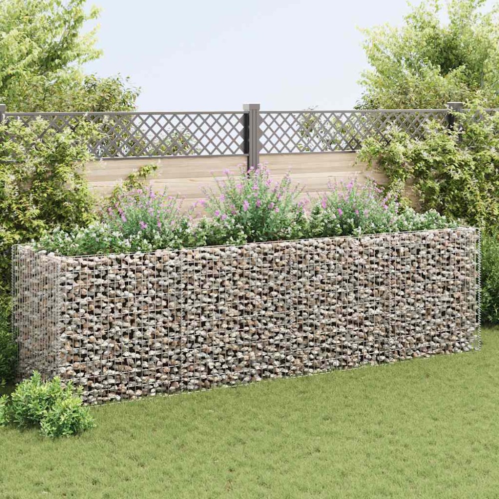 vidaXL Strat înălțat gabion, 360 x 90 x 100 cm, oțel
