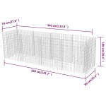 vidaXL Strat înălțat gabion, 360 x 90 x 100 cm, oțel