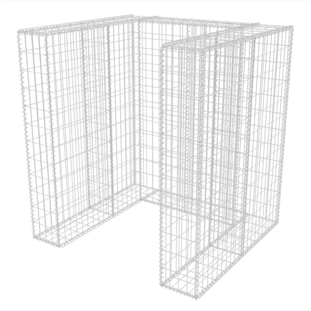 vidaXL Gabion unic îngrădire pubelă, oțel, 110 x 100 x 120 cm