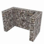 vidaXL Gabion dublu îngrădire pubelă, oțel, 180 x 100 x 120 cm