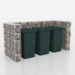 vidaXL Gabion triplu îngrădire pubelă, oțel, 250 x 100 x 120 cm vidaXL Gabion triplu îngrădire pubelă, oțel, 250 x 100 x 120 cm