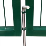 vidaXL Poartă gard de grădină cu stâlpi, verde, 350 x 100 cm, oțel vidaXL Poartă gard de grădină cu stâlpi, verde, 350 x 100 cm, oțel
