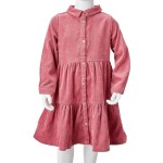 Rochie pentru copii cu mâneci lungi din catifea, roz antichizat, 128