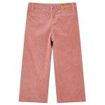 Pantaloni pentru copii din velur, roz antichizat, 128 Pantaloni pentru copii din velur, roz antichizat, 128
