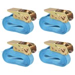 vidaXL Chingi fixare cu clichet 4 buc, 0,8 tone, 6 m x 25 mm, albastru vidaXL Chingi fixare cu clichet 4 buc, 0,8 tone, 6 m x 25 mm, albastru