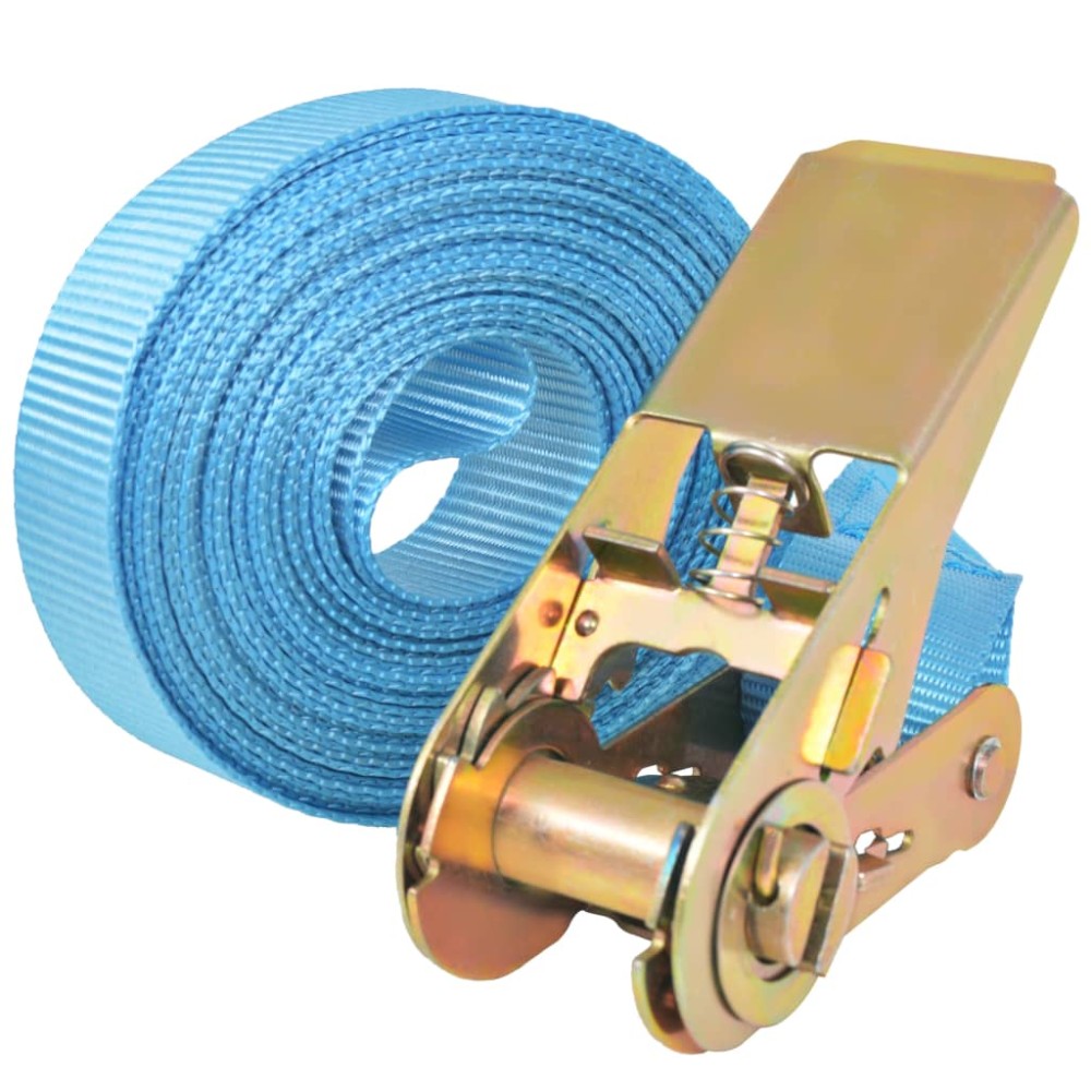 vidaXL Chingi fixare cu clichet 10 buc, 0,8 tone, 4m x 25mm, albastru