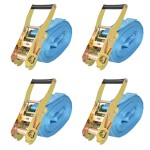 vidaXL Chingi fixare cu clichet, 4 buc, 4 tone, 8 m x 50 mm, albastru vidaXL Chingi fixare cu clichet, 4 buc, 4 tone, 8 m x 50 mm, albastru