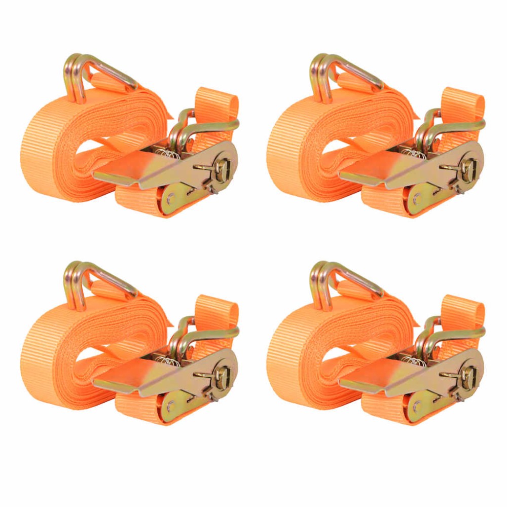 vidaXL Chingi fixare cu clichet, 4 buc, 0,4 tone 6 mx25 mm, portocaliu