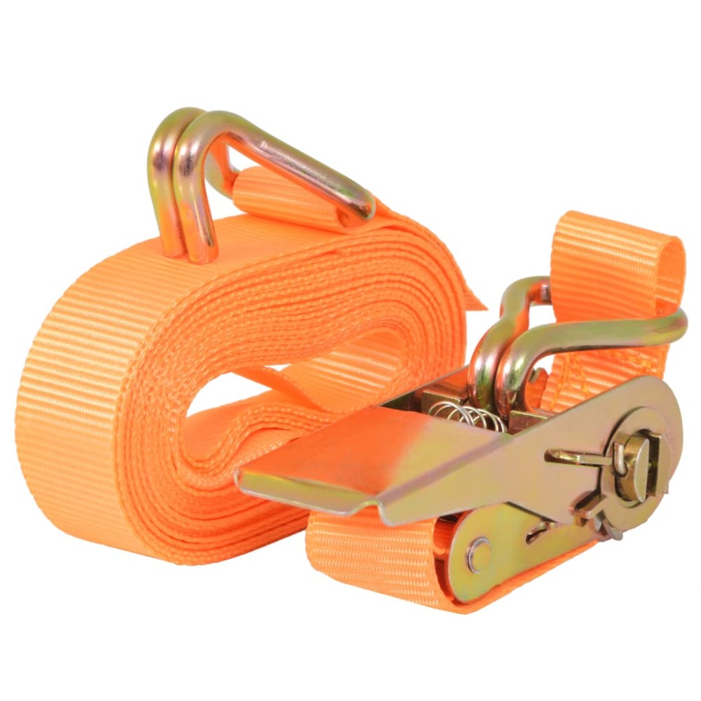 vidaXL Chingi fixare cu clichet, 10 buc, 0,4 tone, 6mx25mm, portocaliu
