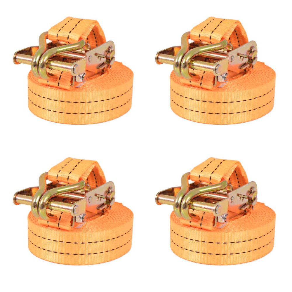 vidaXL Chingi de fixare cu clichet 4 buc, 1 tonă, 6mx38 mm, portocaliu