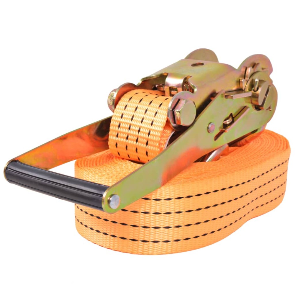 vidaXL Chingi fixare cu clichet, 10 buc, 2 tone, 8m x 50mm, portocaliu