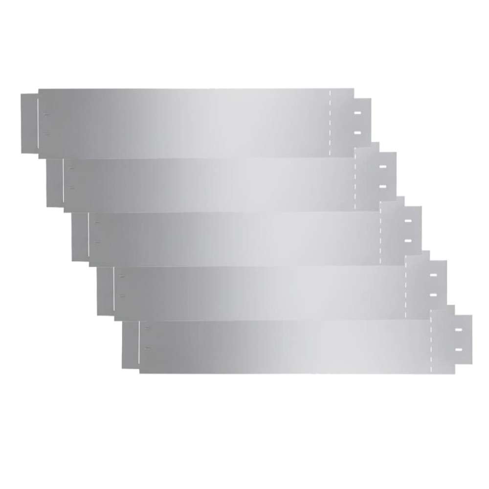 142668 vidaXL Garduri de gazon, 5 buc, oțel galvanizat, 100 x 19 cm