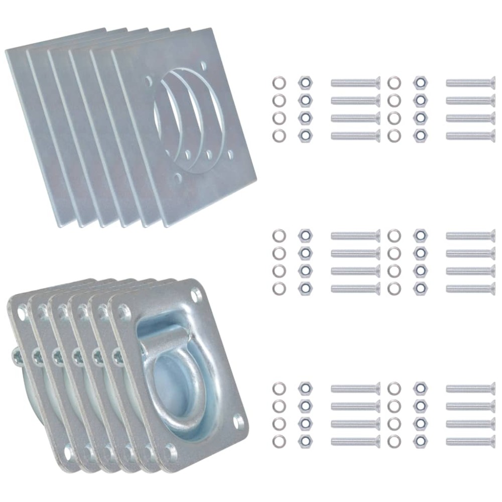 vidaXL Inele ancorare pentru remorcă 6 buc, oțel galvanizat, 2000 kg
