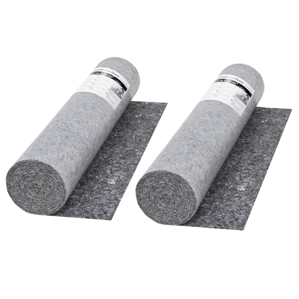vidaXL Protecție antiderapantă podea zugravi, 2 buc. 50m, 280g/m², gri
