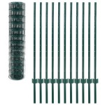 vidaXL Gard Euro, verde, 20 x 1,2 m, oțel vidaXL Gard Euro, verde, 20 x 1,2 m, oțel