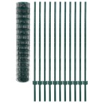 vidaXL Gard Euro, verde, 20 x 1,5 m, oțel vidaXL Gard Euro, verde, 20 x 1,5 m, oțel