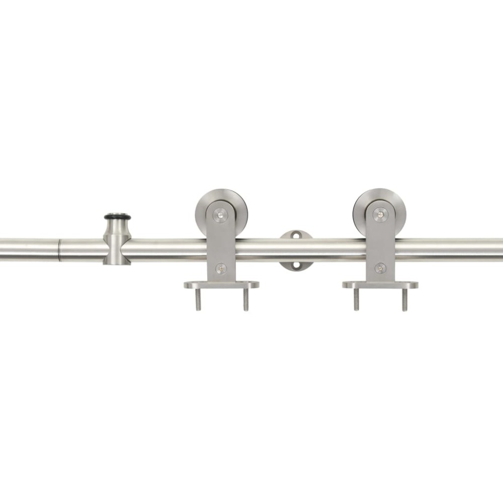 vidaXL Set piese pentru ușă glisantă, argintiu, 183 cm oțel inoxidabil