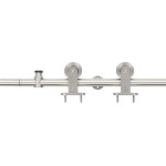 vidaXL Set piese pentru ușă glisantă, argintiu, 183 cm oțel inoxidabil
