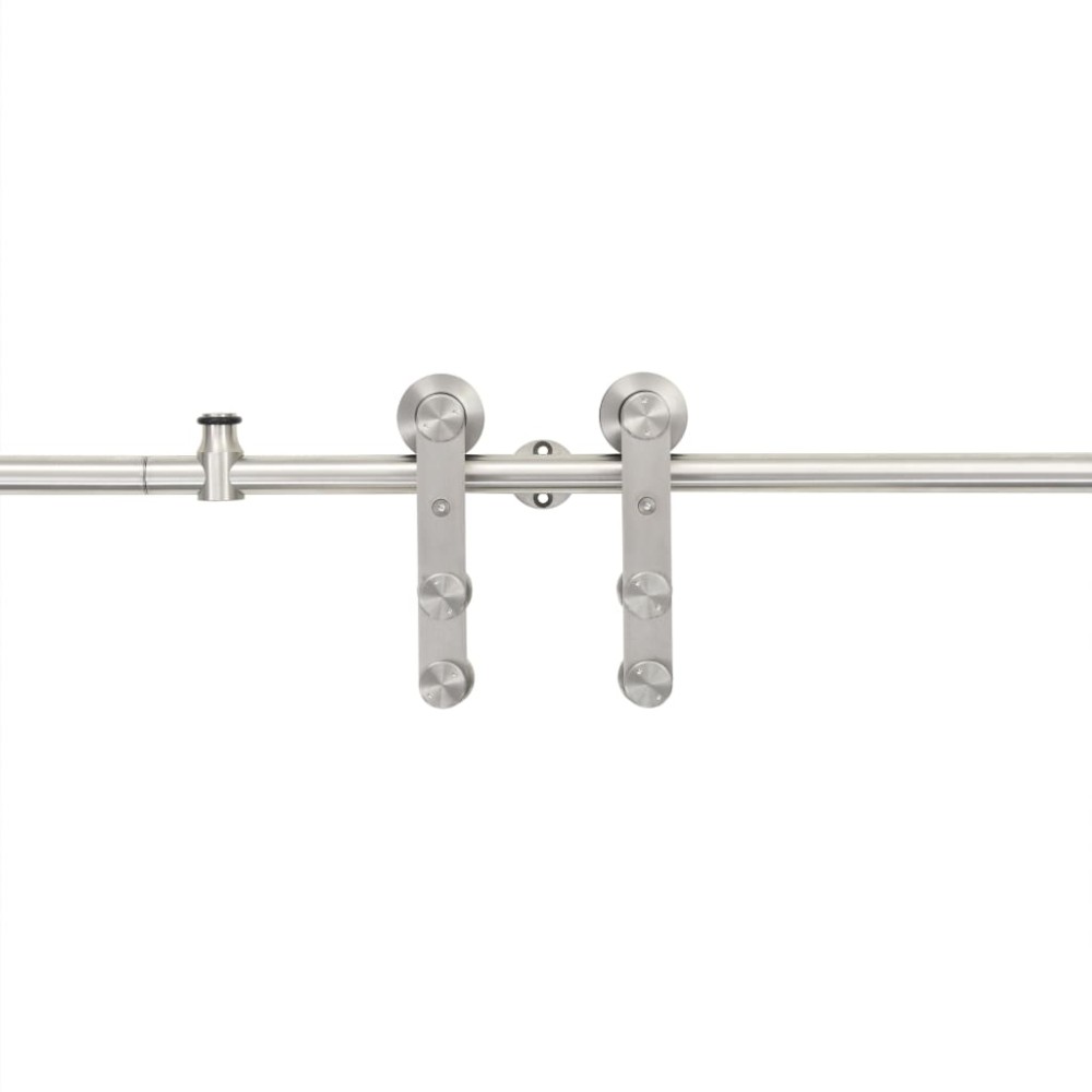 vidaXL Set piese pentru ușă glisantă, argintiu, 183 cm oțel inoxidabil