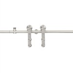 vidaXL Set piese pentru ușă glisantă, argintiu, 183 cm oțel inoxidabil