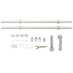 vidaXL Set piese pentru ușă glisantă, argintiu, 183 cm oțel inoxidabil