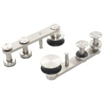 vidaXL Set piese pentru ușă glisantă, argintiu, 183 cm oțel inoxidabil