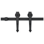vidaXL Set piese pentru ușă glisantă, negru, 183 cm, oțel vidaXL Set piese pentru ușă glisantă, negru, 183 cm, oțel