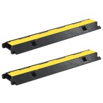 vidaXL Rampe de protecție cabluri, 2 buc., 1 canal, cauciuc 100 cm vidaXL Rampe de protecție cabluri, 2 buc., 1 canal, cauciuc 100 cm