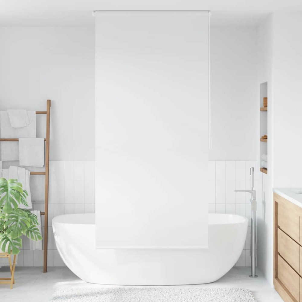 vidaXL Roletă perdea de duș 100x240 cm Alb