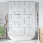 vidaXL Roletă perdea de duș 160x240 cm Model pătrate vidaXL Roletă perdea de duș 160x240 cm Model pătrate