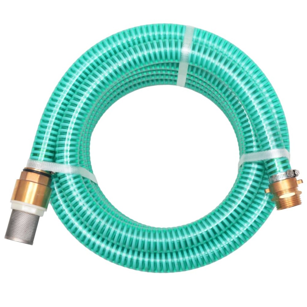vidaXL Furtun de aspirație, conectori de alamă, 7 m,  25 mm, verde
