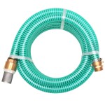 vidaXL Furtun de aspirație, conectori de alamă, 7 m, 25 mm, verde vidaXL Furtun de aspirație, conectori de alamă, 7 m, 25 mm, verde