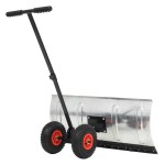 vidaXL Plug de zăpadă manual cu roți, 100 x 44 cm vidaXL Plug de zăpadă manual cu roți, 100 x 44 cm