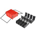 vidaXL Presă de bricheți din hârtie, oțel, 38x31x18 cm, negru și roșu vidaXL Presă de bricheți din hârtie, oțel, 38x31x18 cm, negru și roșu