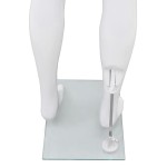vidaXL Corp manechin masculin, cu suport din sticlă, alb lucios 185 cm