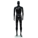 vidaXL Corp manechin masculin, suport din sticlă, negru lucios, 185 cm vidaXL Corp manechin masculin, suport din sticlă, negru lucios, 185 cm