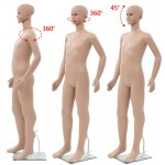 vidaXL Corp manechin copil, cu bază din sticlă, bej, 140 cm vidaXL Corp manechin copil, cu bază din sticlă, bej, 140 cm