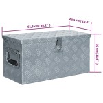 vidaXL Cutie din aluminiu, 61,5 x 26,5 x 30 cm, argintiu vidaXL Cutie din aluminiu, 61,5 x 26,5 x 30 cm, argintiu