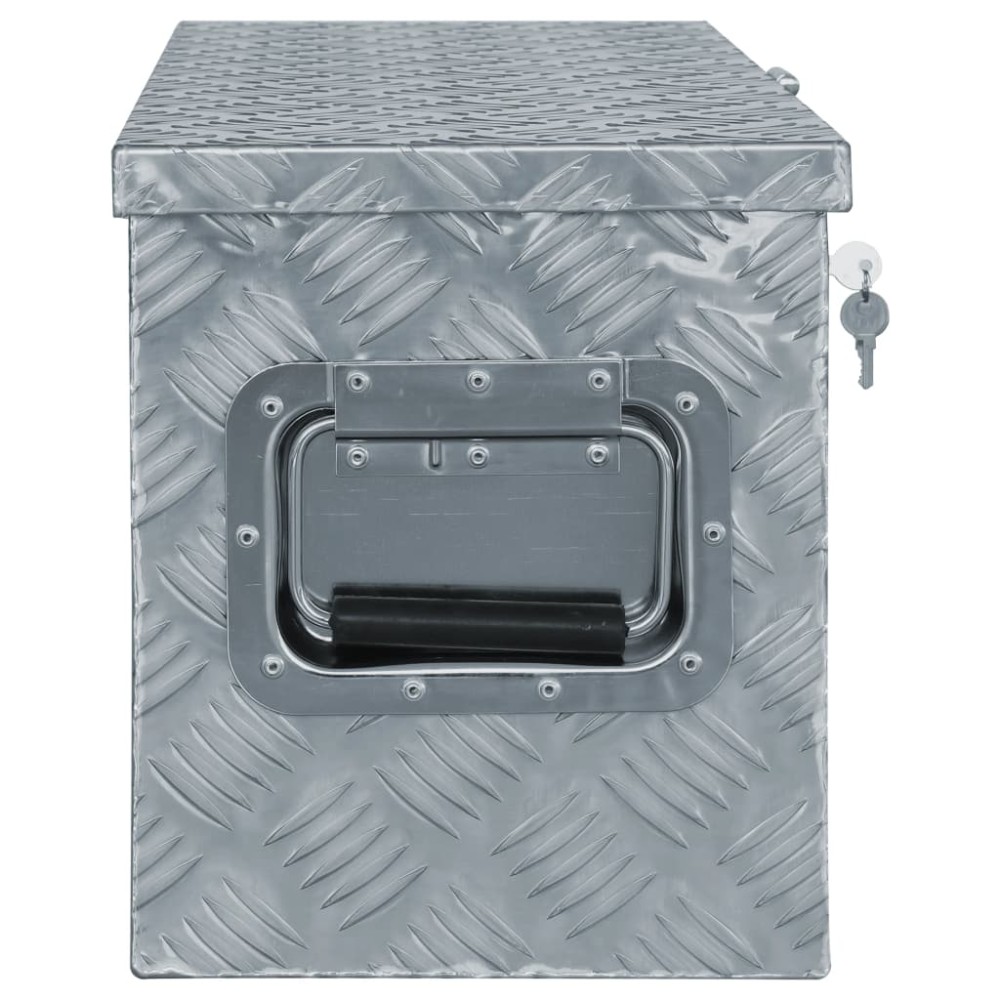 vidaXL Cutie din aluminiu, 76,5 x 26,5 x 33 cm, argintiu