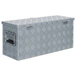 vidaXL Cutie din aluminiu, 76,5 x 26,5 x 33 cm, argintiu vidaXL Cutie din aluminiu, 76,5 x 26,5 x 33 cm, argintiu