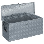 vidaXL Cutie din aluminiu, 90,5 x 35 x 40 cm, argintiu vidaXL Cutie din aluminiu, 90,5 x 35 x 40 cm, argintiu