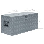 vidaXL Cutie din aluminiu, 90,5 x 35 x 40 cm, argintiu vidaXL Cutie din aluminiu, 90,5 x 35 x 40 cm, argintiu
