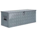 vidaXL Cutie din aluminiu, 110,5 x 38,5 x 40 cm, argintiu vidaXL Cutie din aluminiu, 110,5 x 38,5 x 40 cm, argintiu