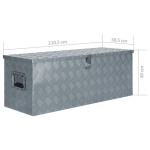 vidaXL Cutie din aluminiu, 110,5 x 38,5 x 40 cm, argintiu vidaXL Cutie din aluminiu, 110,5 x 38,5 x 40 cm, argintiu